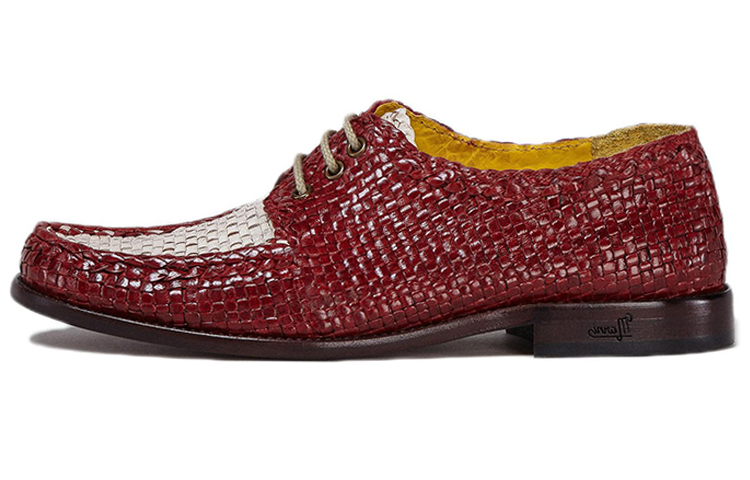 (Women) Marni Woven Leather Lace-Up 'Red White' ALMS007102P4583ZO109