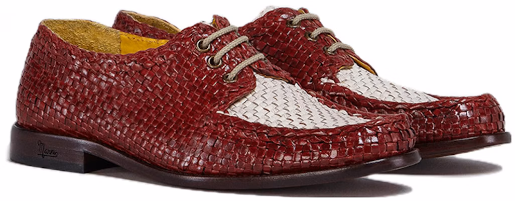(Women) Marni Woven Leather Lace-Up 'Red White' ALMS007102P4583ZO109 Order (Women) Marni Woven Leather Lace-Up 'Red White' ALMS007102P4583ZO109