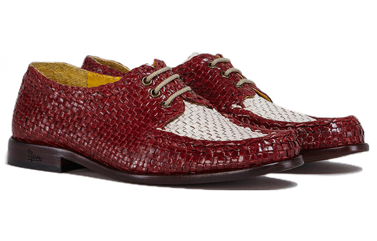 Order (Women) Marni Woven Leather Lace-Up 'Red White' ALMS007102P4583ZO109