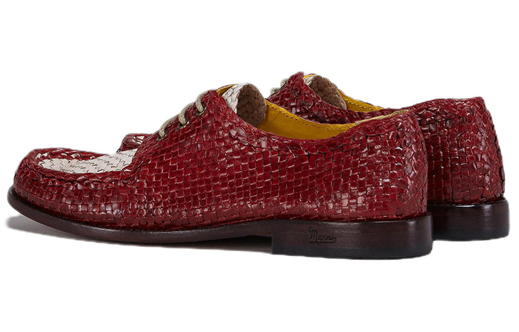 Lookbook (Women) Marni Woven Leather Lace-Up 'Red White' ALMS007102P4583ZO109