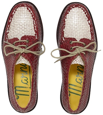 (Women) Marni Woven Leather Lace-Up 'Red White' ALMS007102P4583ZO109 Shop (Women) Marni Woven Leather Lace-Up 'Red White' ALMS007102P4583ZO109