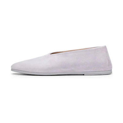 (W) Marsèll 'Greyish White Suede Round Toe Slip-On'