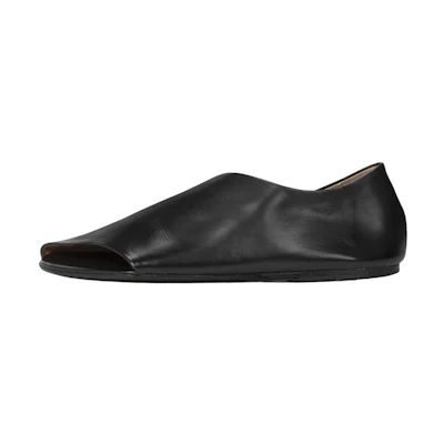 (W) Marsèll Arsella 'Black Open-Toe Flat'