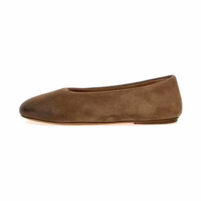 (W) Marsèll Ballet Flat Low Top 'Brown Suede Slip-On'
