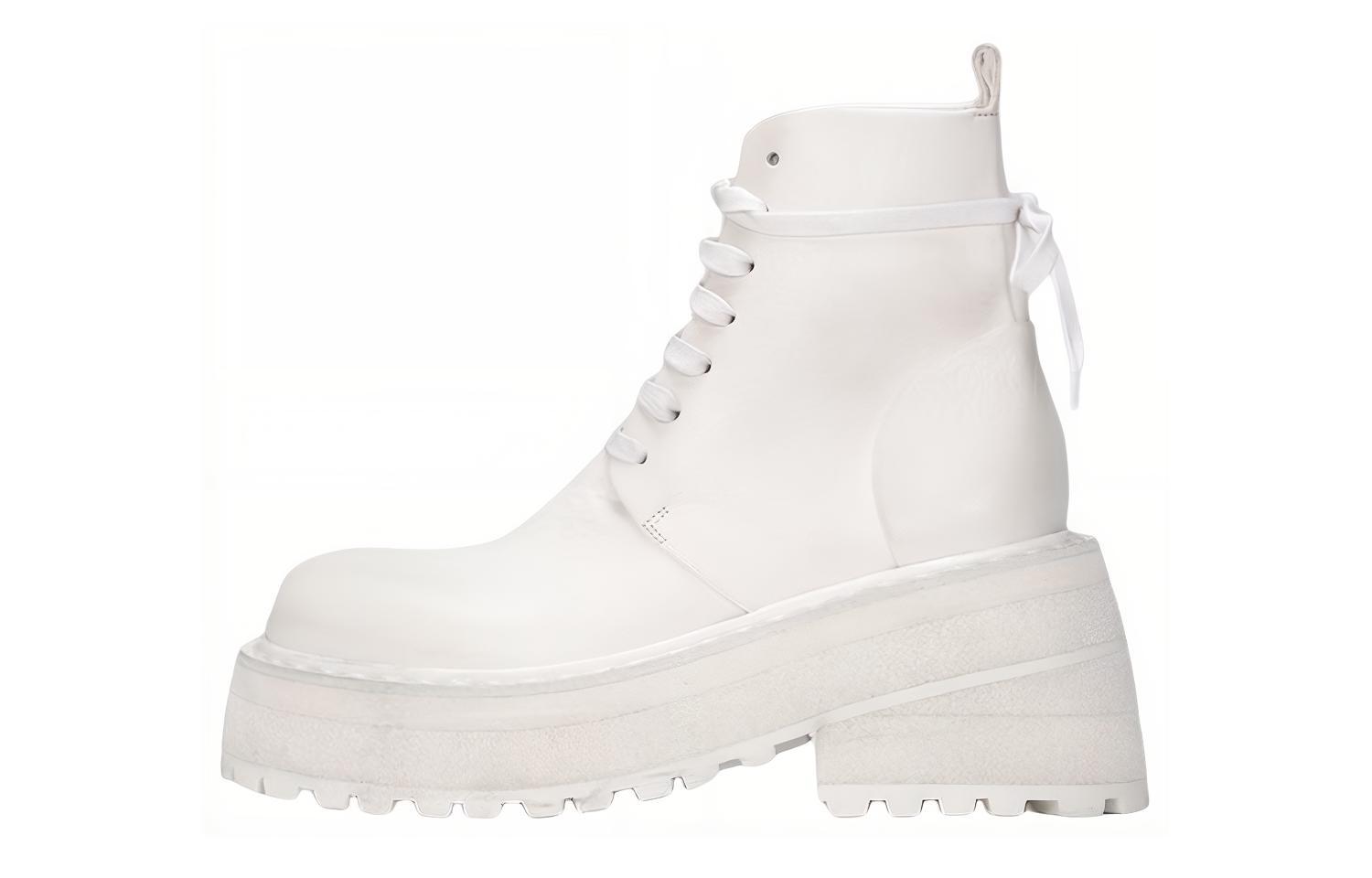 (Women) Marsèll Carretta Leather Lace-Up Ankle Boots 'White' MW5596150110