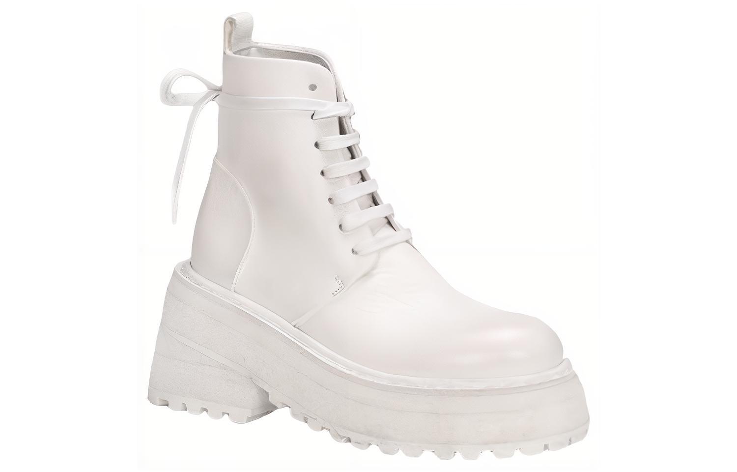 Order (Women) Marsèll Carretta Leather Lace-Up Ankle Boots 'White' MW5596150110
