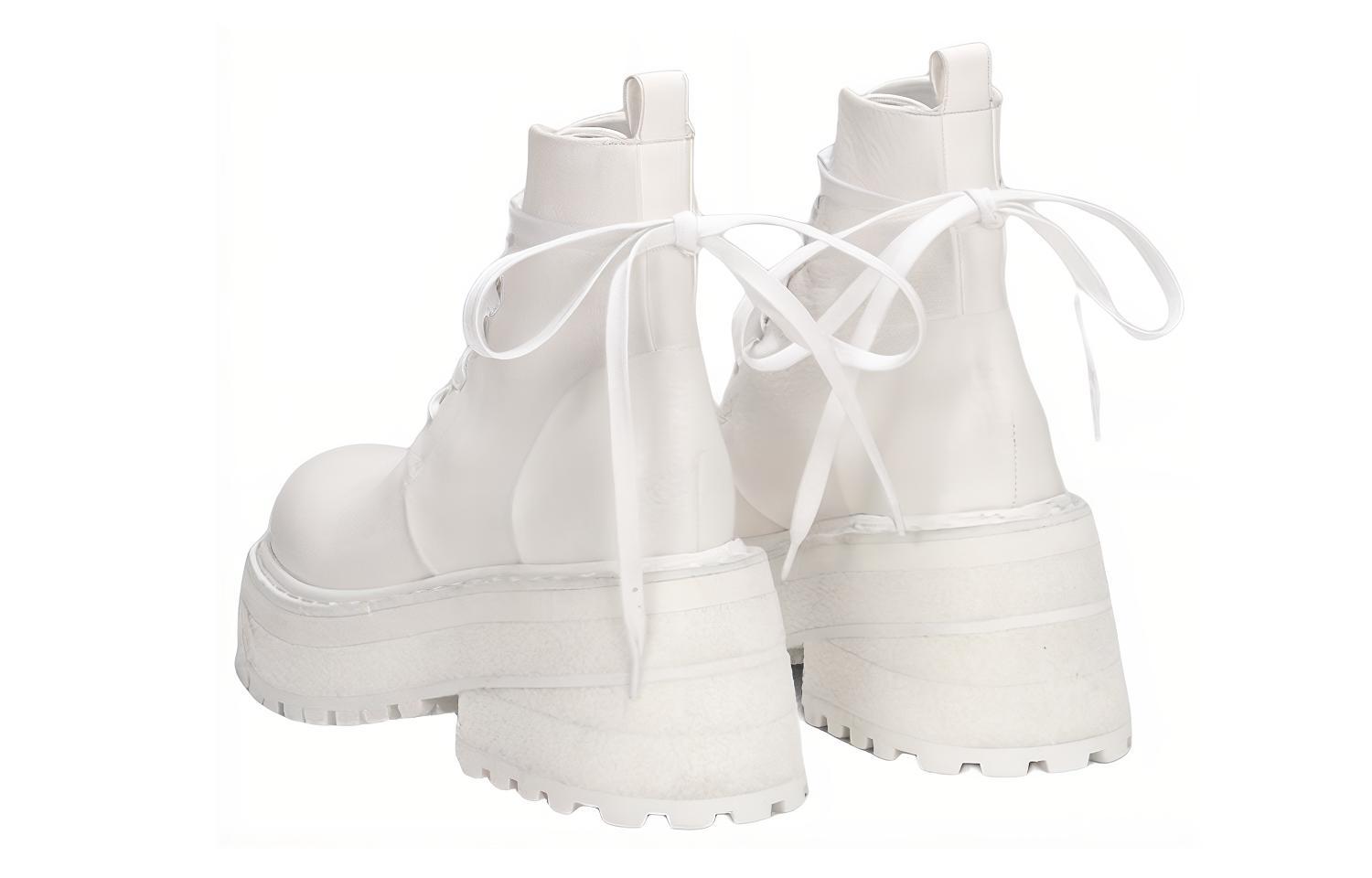 Purchase (Women) Marsèll Carretta Leather Lace-Up Ankle Boots 'White' MW5596150110