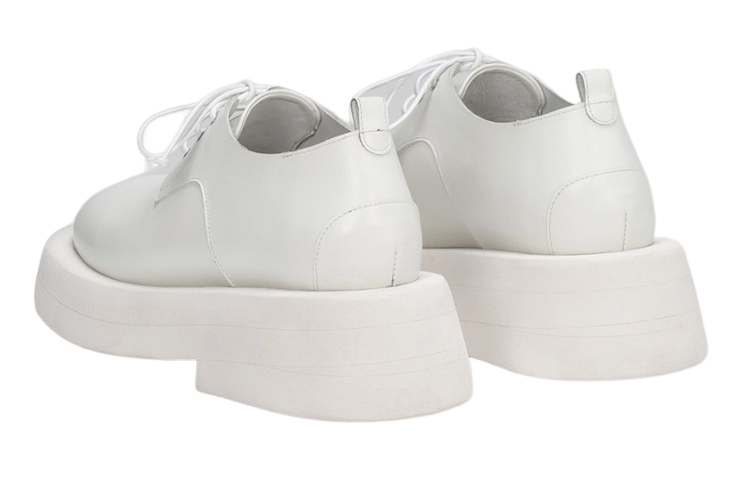 Purchase (W) 마르셀 흰색 가죽 레이스업 플랫 MWG550196110