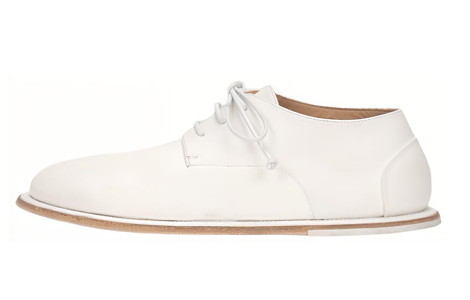 (Women) Marsèll Guardella 'White Leather Lace-Up Flats' MW6270355110SB31
