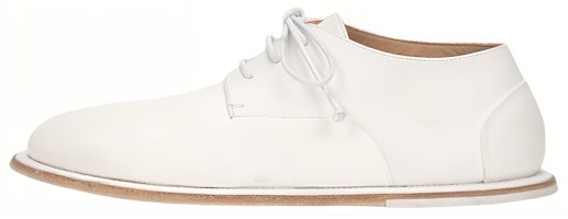 (Women) Marsèll Guardella 'White Leather Lace-Up Flats' MW6270355110SB31 (Women) Marsèll Guardella 'White Leather Lace-Up Flats' MW6270355110SB31