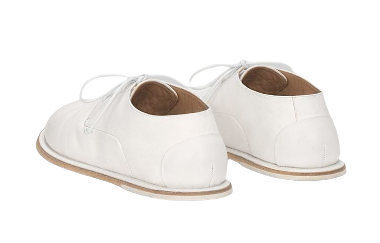 Shop (Women) Marsèll Guardella 'White Leather Lace-Up Flats' MW6270355110SB31