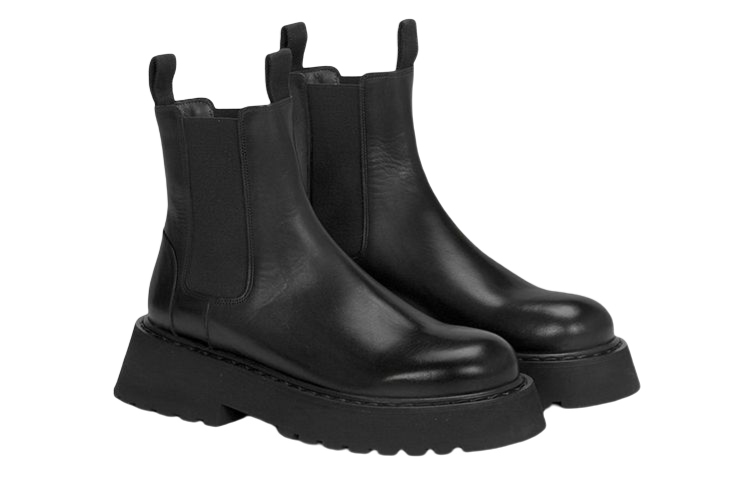 Lookbook Marsèll 馬塞爾 皮革 厚底套穿 短筒 切爾西靴 女款 黑色