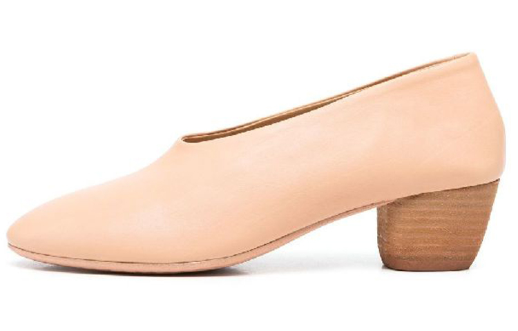 (Women) Marsèll Leather Fashion Round Toe Slip-On High Heels 'Nude' MW4207097381
