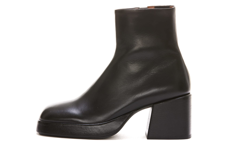 (W) Marsèll Leather High-Heel Ankle Boot 'Black Fashion'