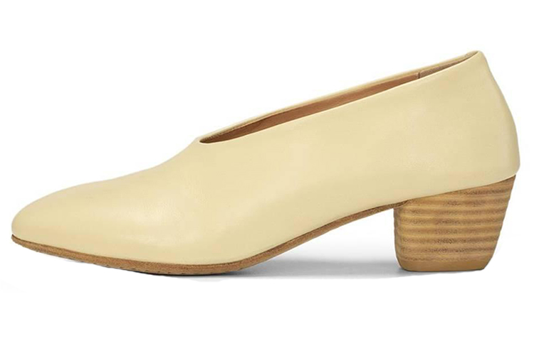 (W) Marsèll Leather High-Heel Fashion Round-Toe 'Yellow'