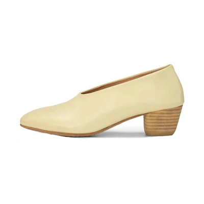 (W) Marsèll Leather High-Heel Fashion Round-Toe 'Yellow'