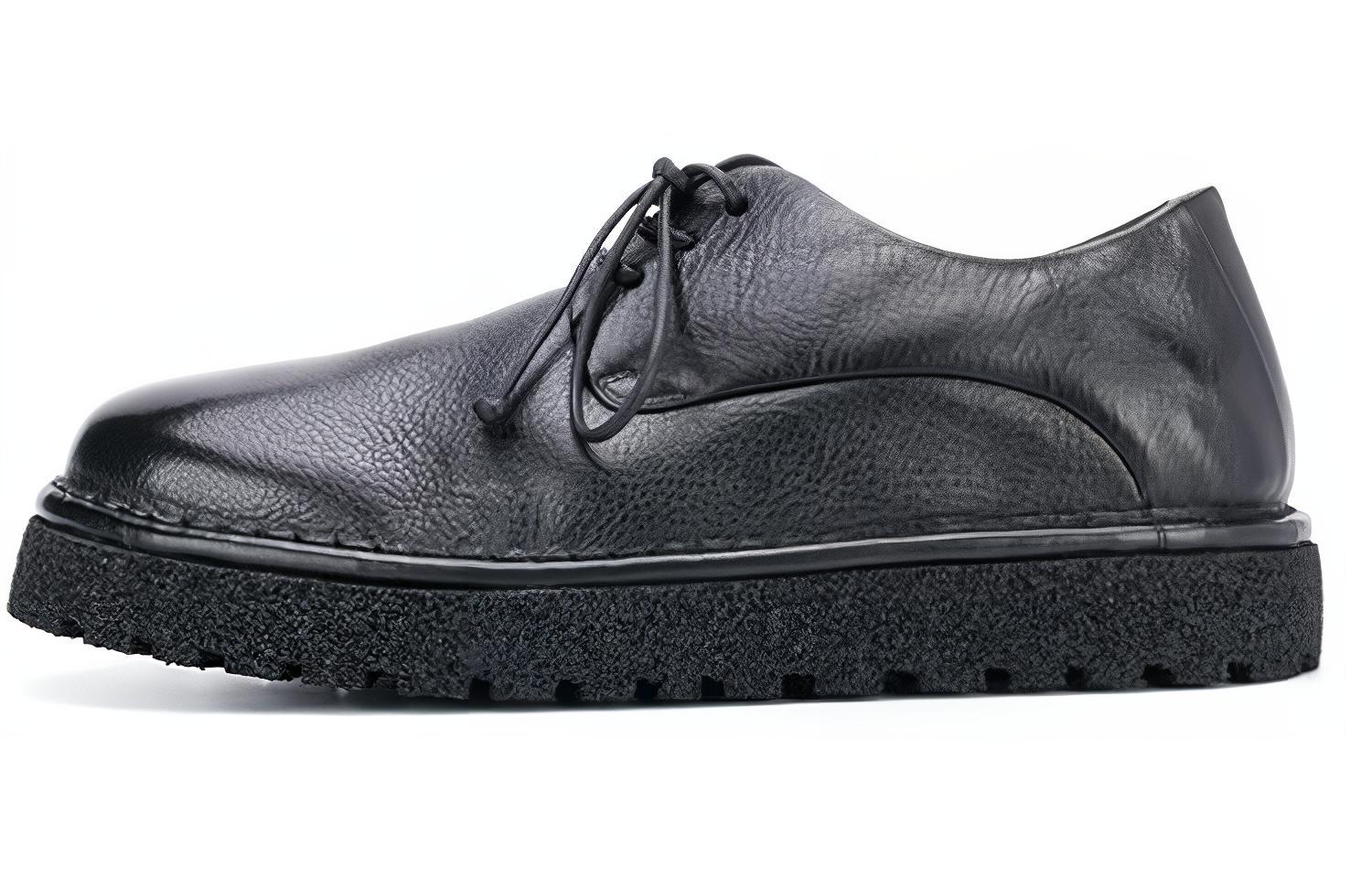 (Women) Marsèll Leather Lace-up Flats 'Black' MWG353P150666