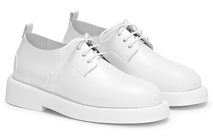 Order (W) Marsèll Sepatu Kulit Putih Santai Round Toe dengan Tali MWG471196110