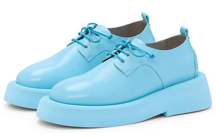 Lookbook Marsèll馬塞爾 皮革 圓頭厚底 女休閒鞋單鞋 女款 藍色