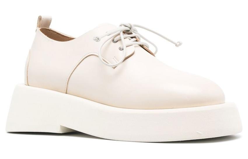 Lookbook (W) Marsèll Zapatos de Cuero Beige con Punta Redonda y Cordones MWG550118180