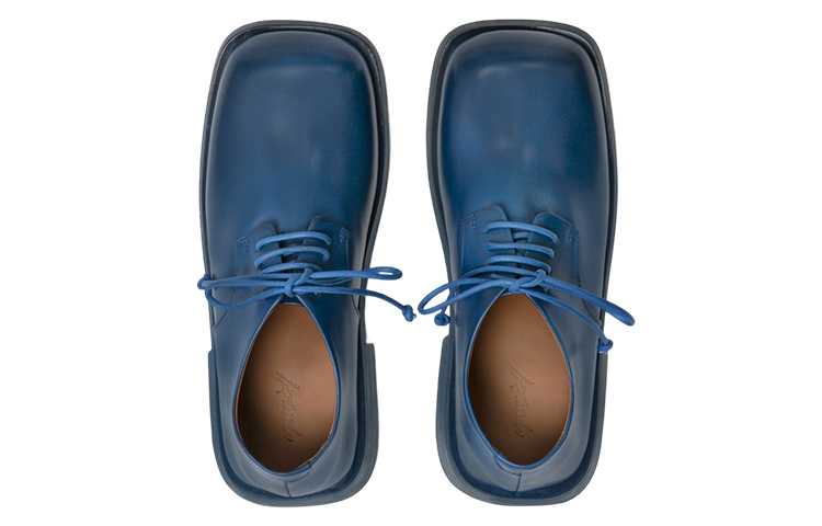 Lookbook Marsèll馬塞爾 皮革 圓頭系帶 休閒單鞋 女款 深藍色