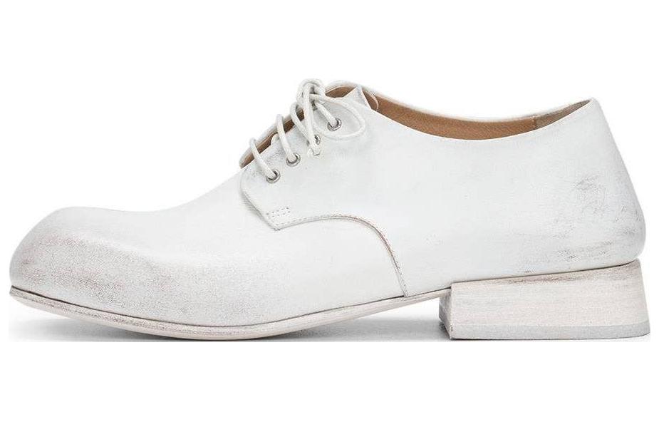 Buy Marsèll 馬塞爾 皮革 圓頭綁帶 短靴 女款 白色