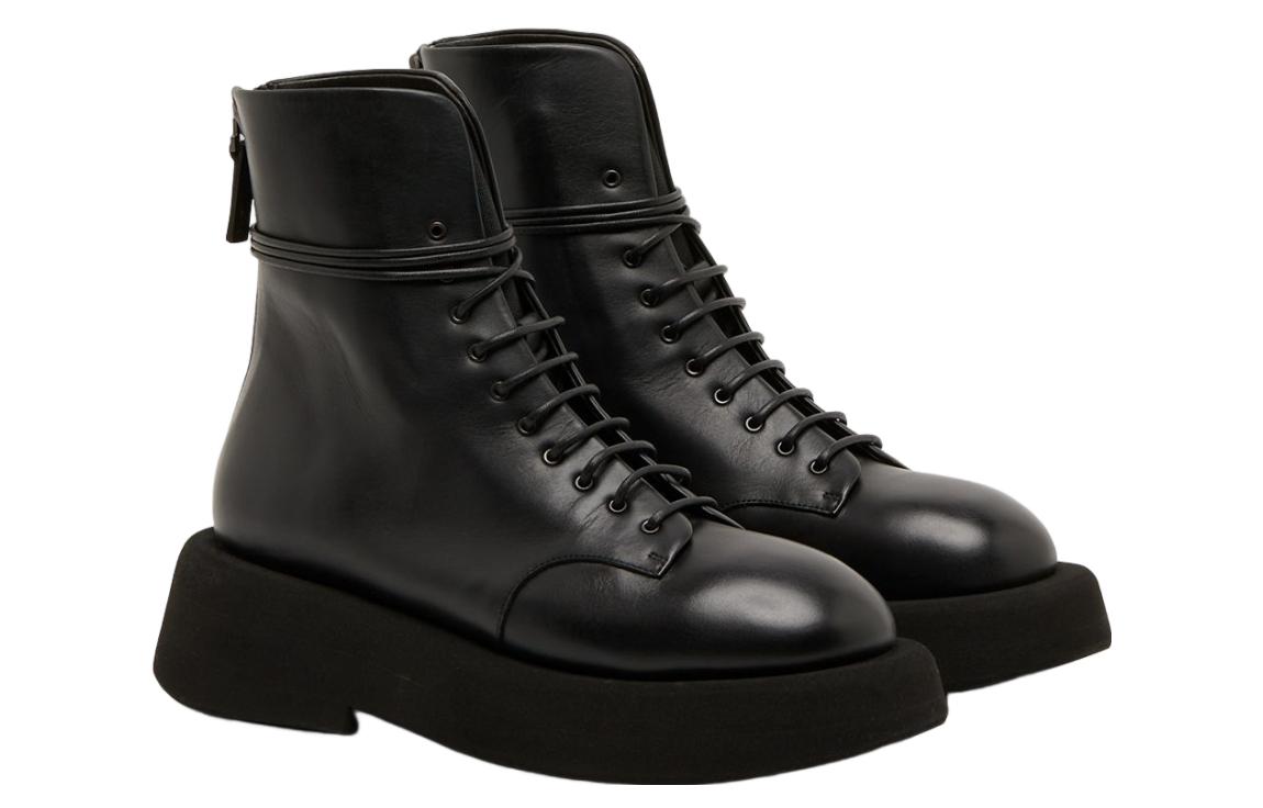 (W) Marsèll Leather Round-Toe Platform Ankle Boot 'Black' 圖 3