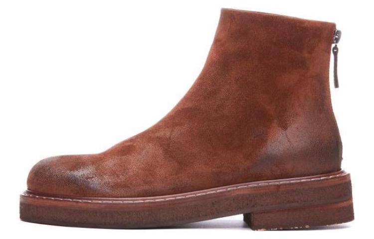 (W) Marsèll Leather Round-Toe Slip-On Boot 'Brown'
