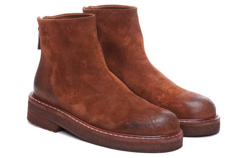 (W) Marsèll Leather Round-Toe Slip-On Boot 'Brown' 圖 4