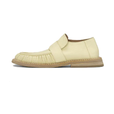 (W) Marsèll Leather Round-Toe Slip-On Loafer 'Beige'
