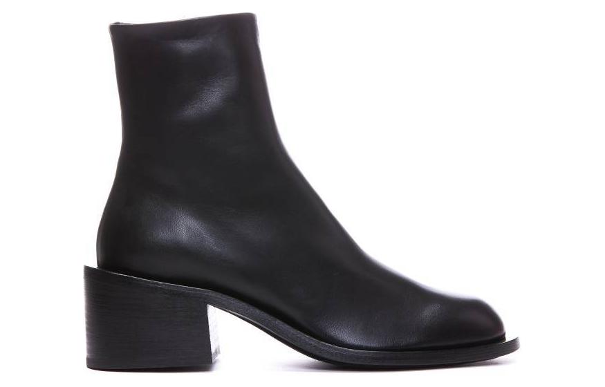 (W) Marsèll Leather Round-Toe Zip Ankle Boots 'Black' 圖 2