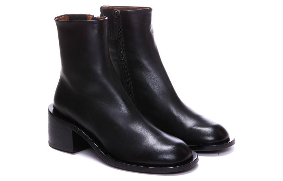 (W) Marsèll Leather Round-Toe Zip Ankle Boots 'Black' 圖 3