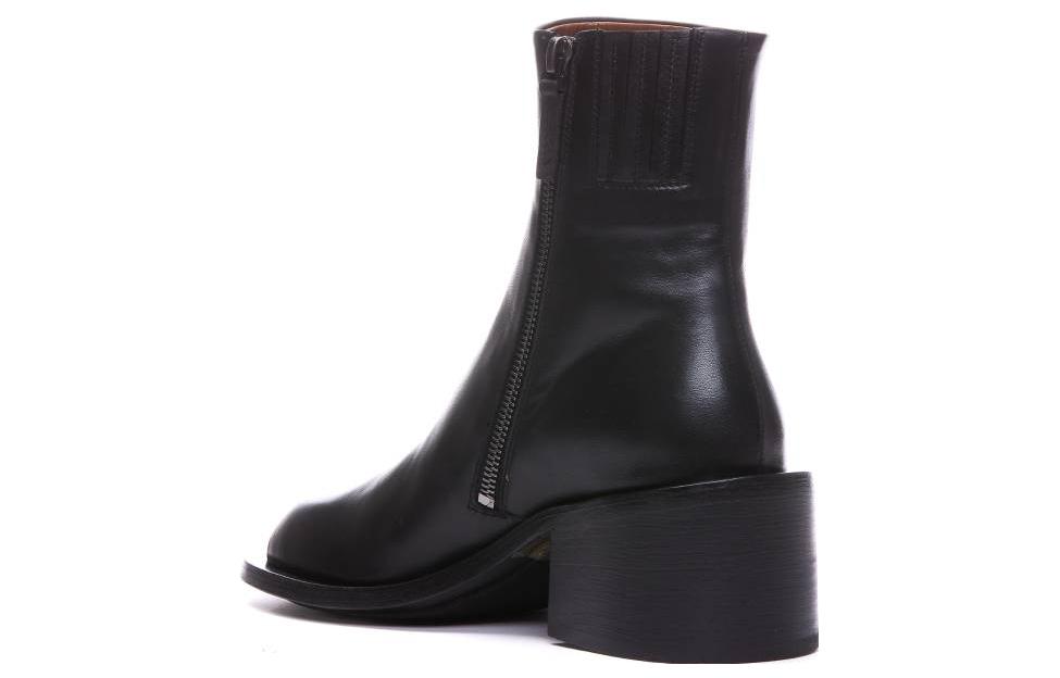 (W) Marsèll Leather Round-Toe Zip Ankle Boots 'Black' 圖 5