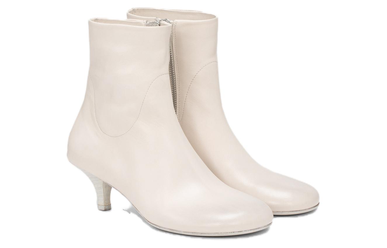 (W) Marsèll Leather Round Toe Zip Ankle Boot 'White' 圖 3