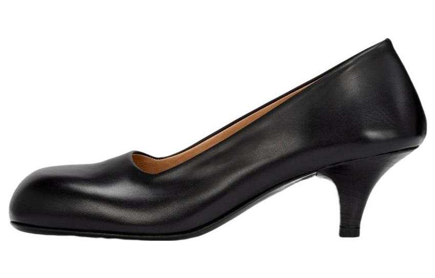 (Women) Marsèll Leather Slip-On Round Toe Low-Top 'Black Chunky Heel' MW8056193666