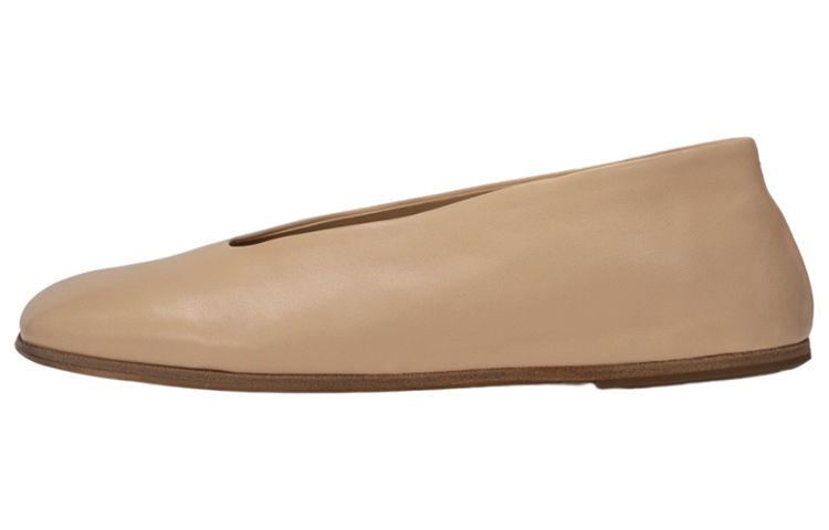 (Women) Marsèll Leather Square Toe Slip-On Flat 'Light Brown' MW5885097381