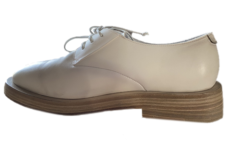 (W) Marsèll Mentone 'White Leather Lace-Up Loafers'