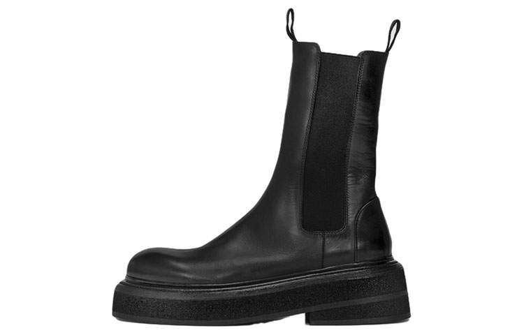 (Women) Marsèll Mid-Calf Leather Boot 'Thick Sole Black' MW6223118666