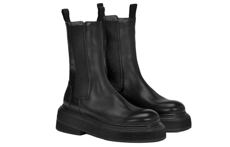 Lookbook (W) Bota de Media Pantorrilla de Cuero Marsèll 'Suela Gruesa Negra' MW6223118666