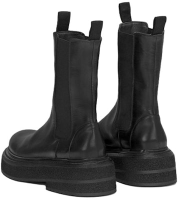 (W) Marsèll Sepatu Kulit Hitam Sol Tebal Tinggi Sedang MW6223118666 Shop (W) Marsèll Sepatu Kulit Hitam Sol Tebal Tinggi Sedang MW6223118666