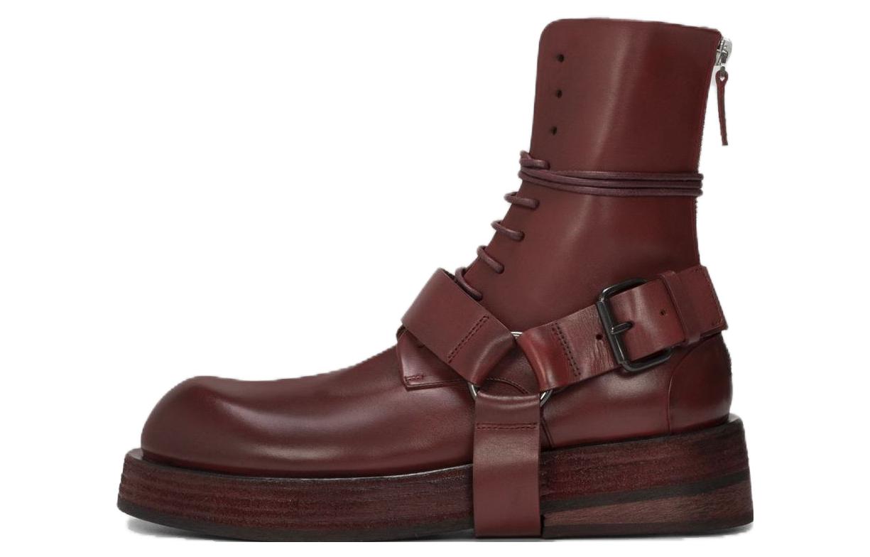 (W) Marsèll Musona 'Red Zippered Ankle Boot'