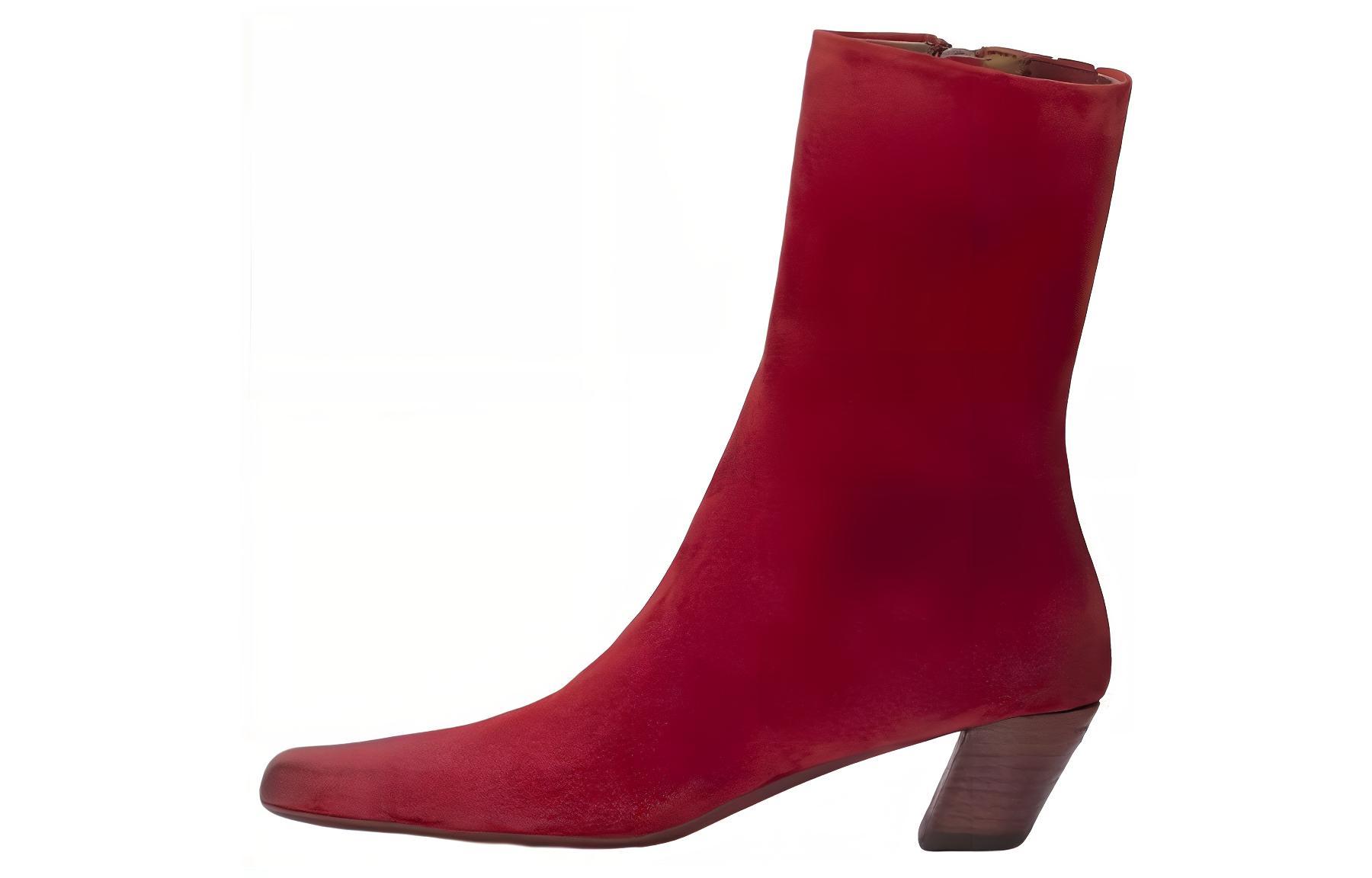 (W) Marsèll Pannelletto 'Fashion Chunky Heel Red Bootie'