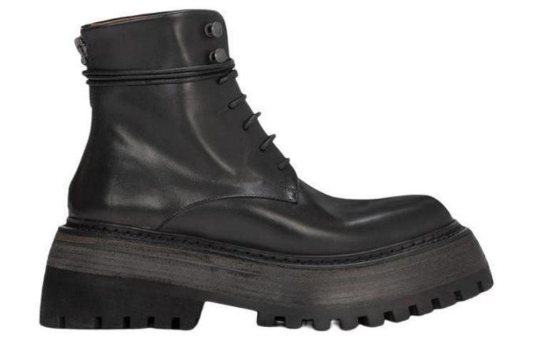 (W) Marsèll Quadrarmato 'Black Leather Lace-Up Booties' 圖 2