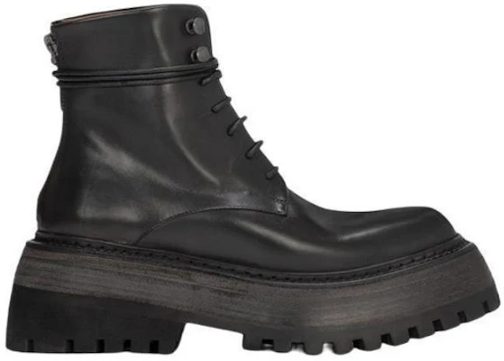 (W) マルセル クアドラルマト 黒革レースアップブーツ MW6130172666 Order (W) マルセル クアドラルマト 黒革レースアップブーツ MW6130172666