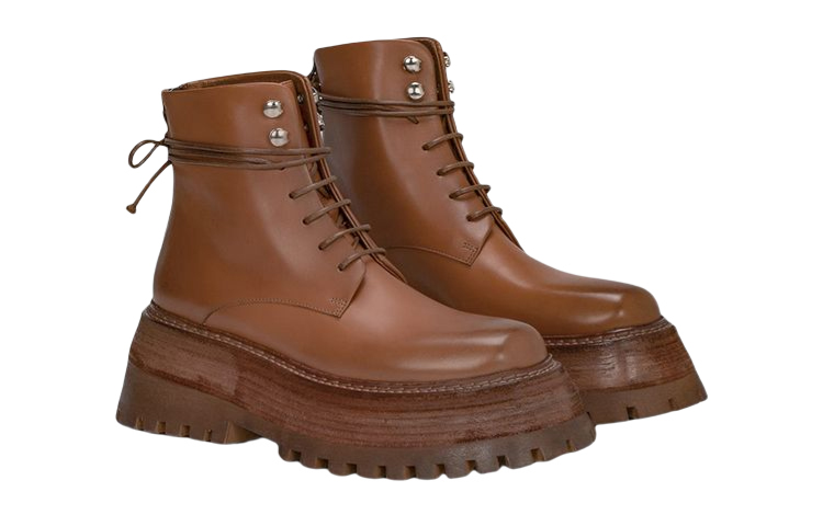 (W) Marsèll Quadrarmato 'Brown Lace-Up Ankle Boots' 圖 3