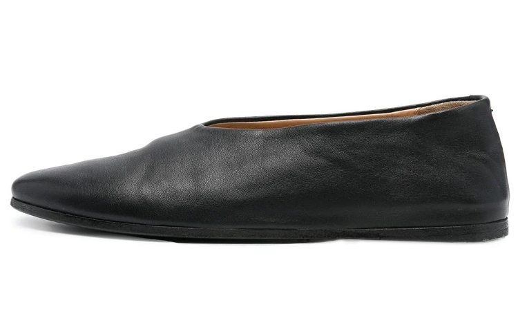 (Women) Marsèll Round Toe Leather Slip-on Flats 'Black' MW2105097666