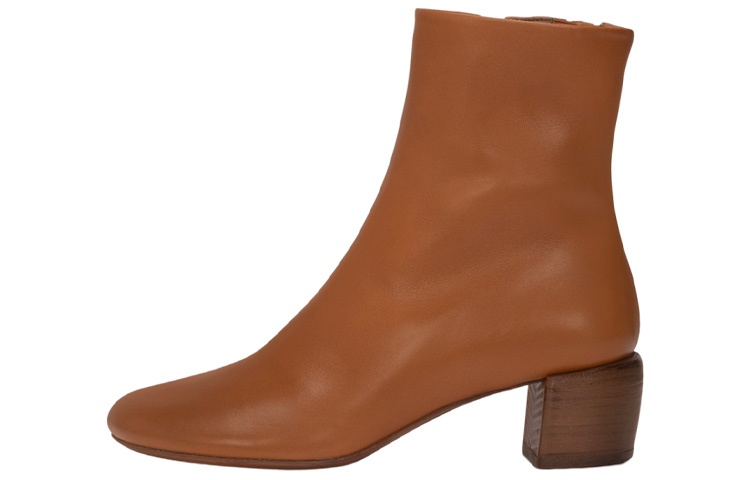 (W) Marsèll Round Toe Leather Zip Boots 'Brown'