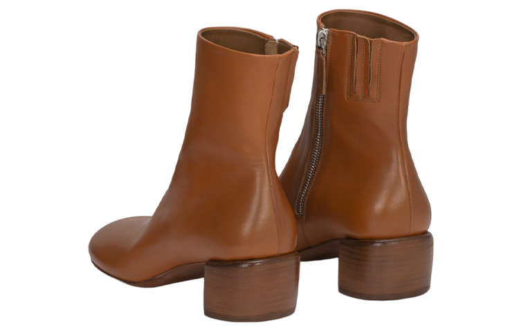 (W) Marsèll Round Toe Leather Zip Boots 'Brown' 圖 4