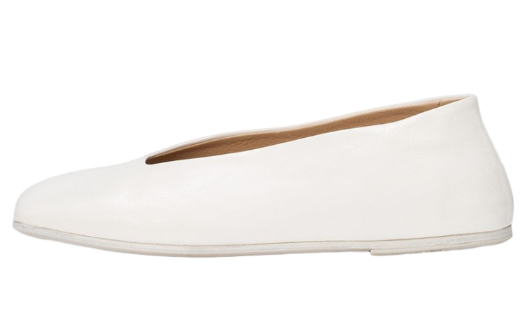 (W) Marsèll Spatolona 'White Leather Flat'