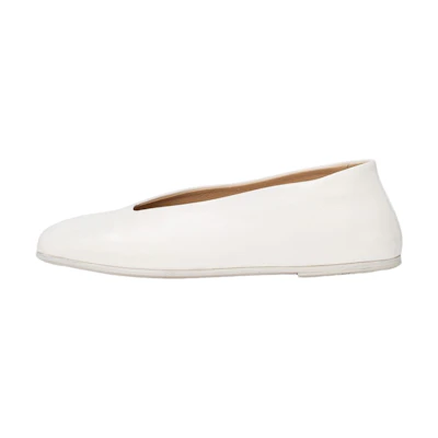 (W) Marsèll Spatolona 'White Leather Flat'